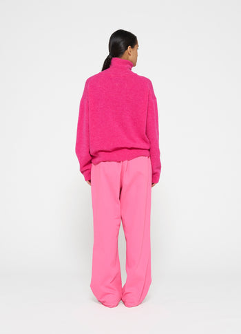 coll sweater soft knit | bright pink