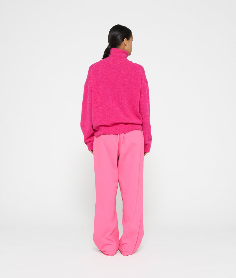 coll sweater soft knit | bright pink