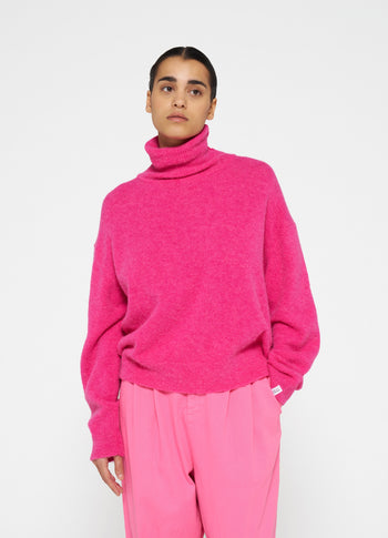 coll sweater soft knit | bright pink