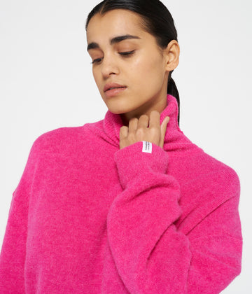 coll sweater soft knit | bright pink