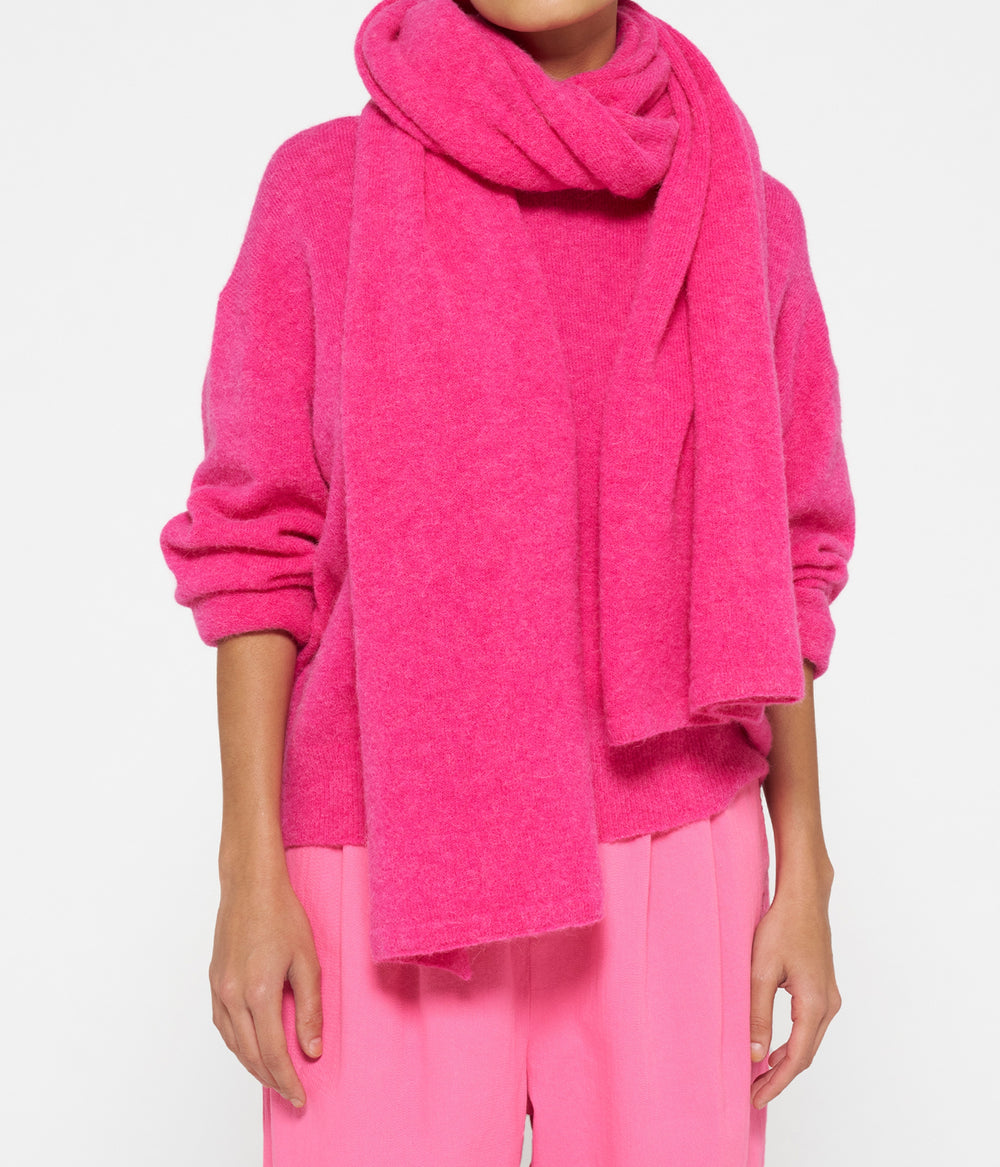 scarf soft knit | bright pink