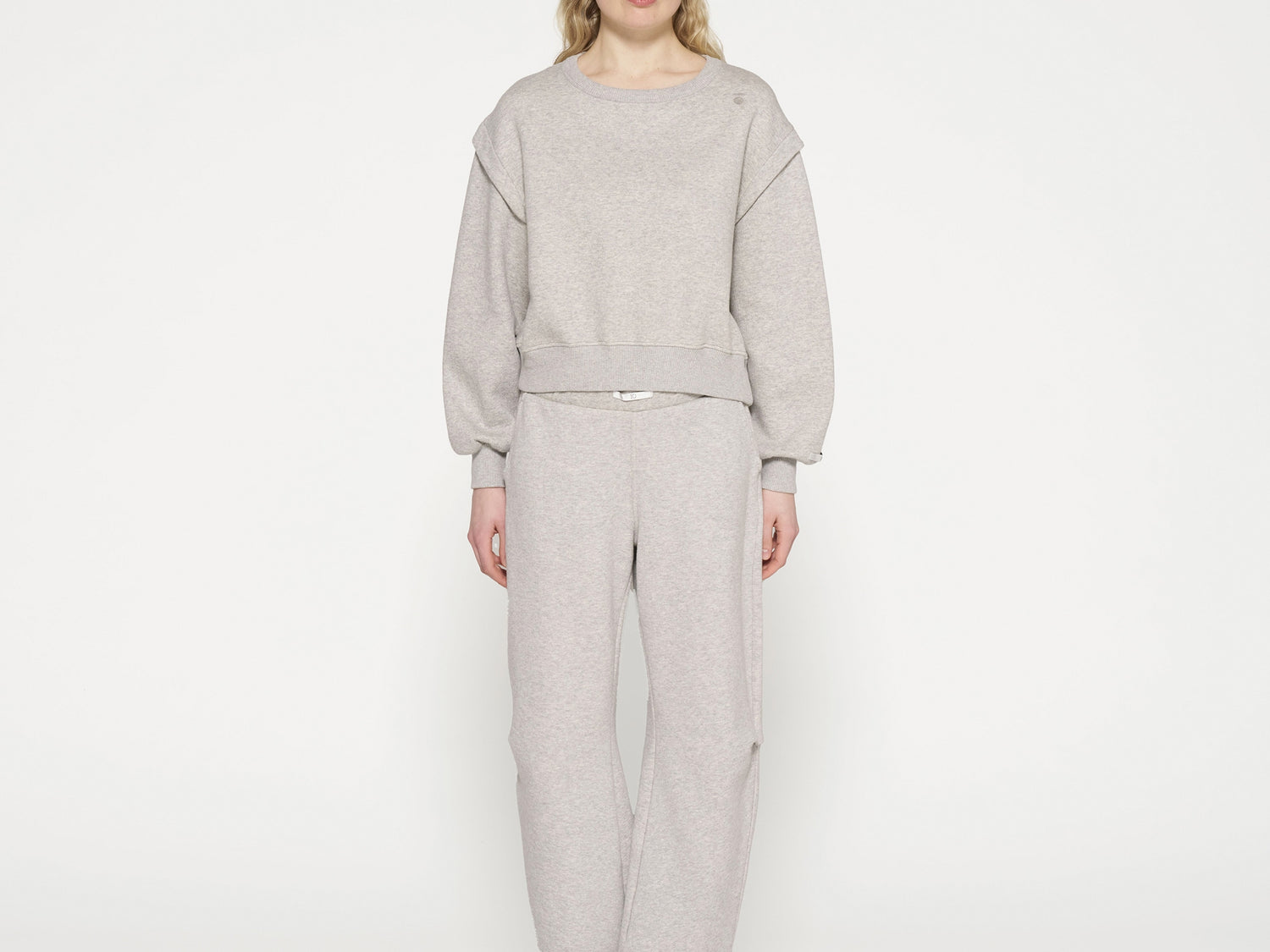 texture fleece jogger | light grey melee