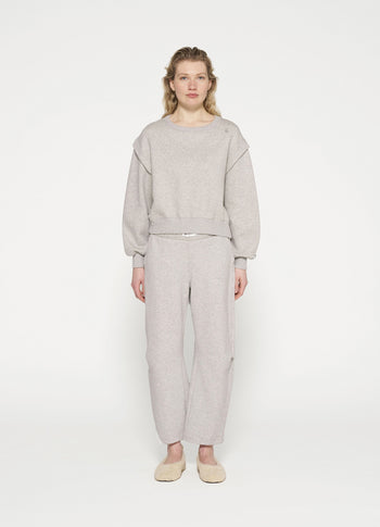 texture fleece jogger | light grey melee