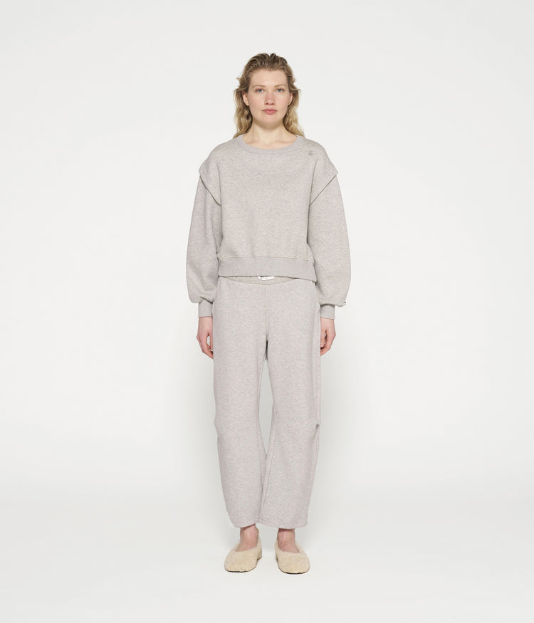 texture fleece jogger | light grey melee