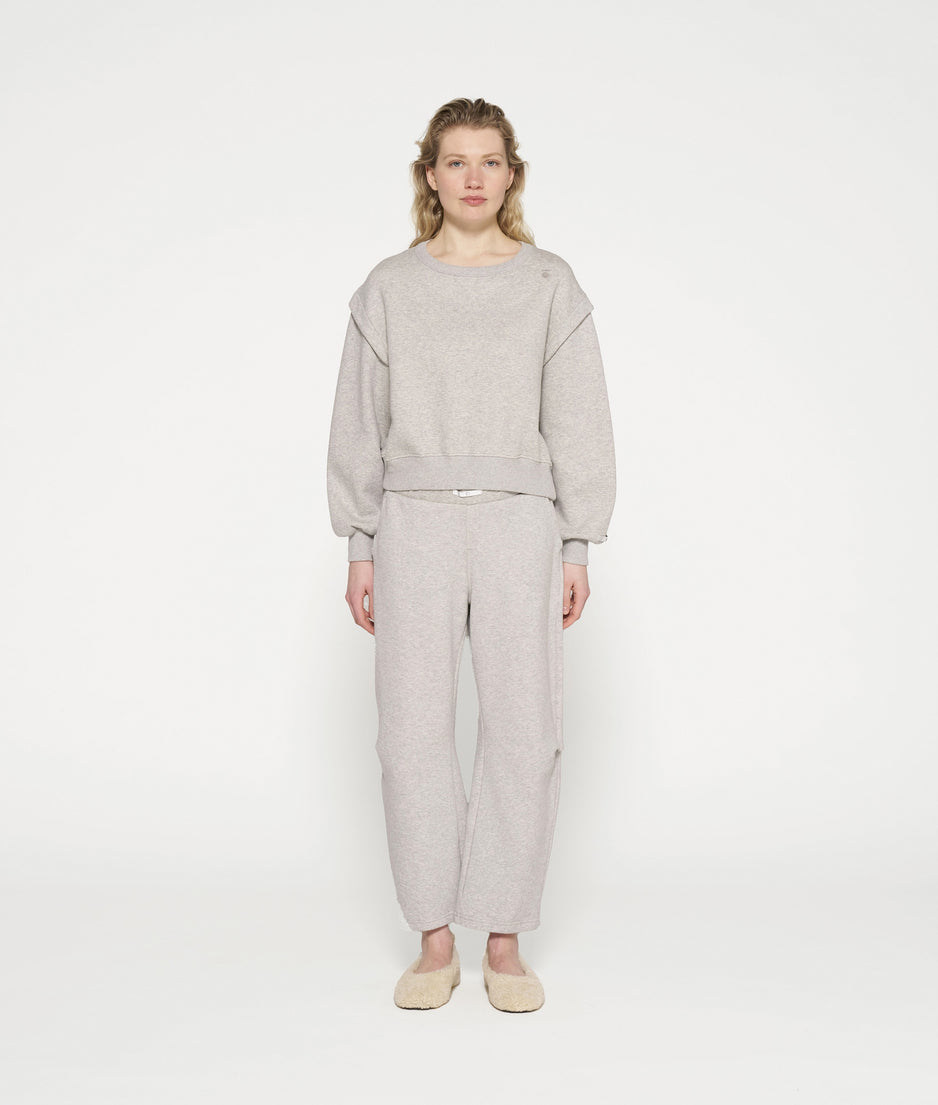 texture fleece jogger | light grey melee