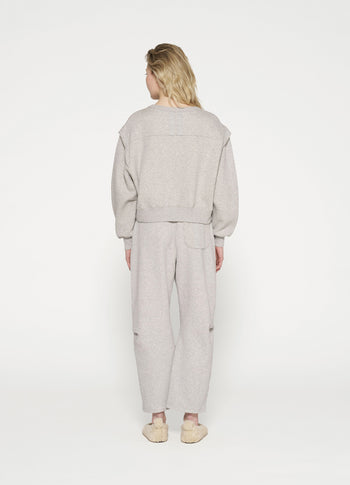 texture fleece jogger | light grey melee