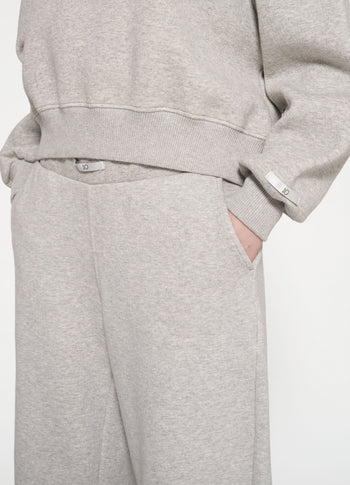 texture fleece jogger | light grey melee