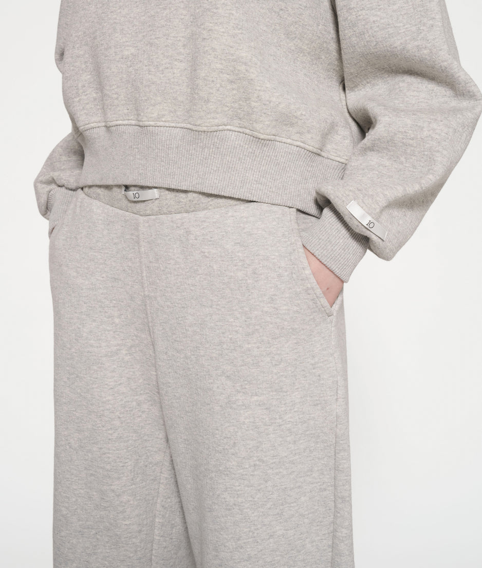 texture fleece jogger | light grey melee