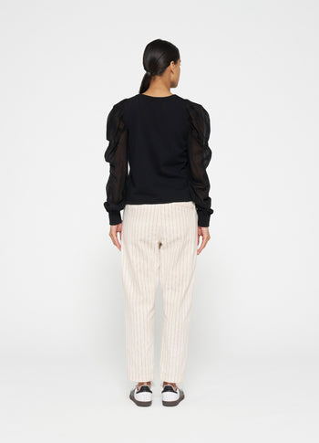 belted pants pinstripe | light natural