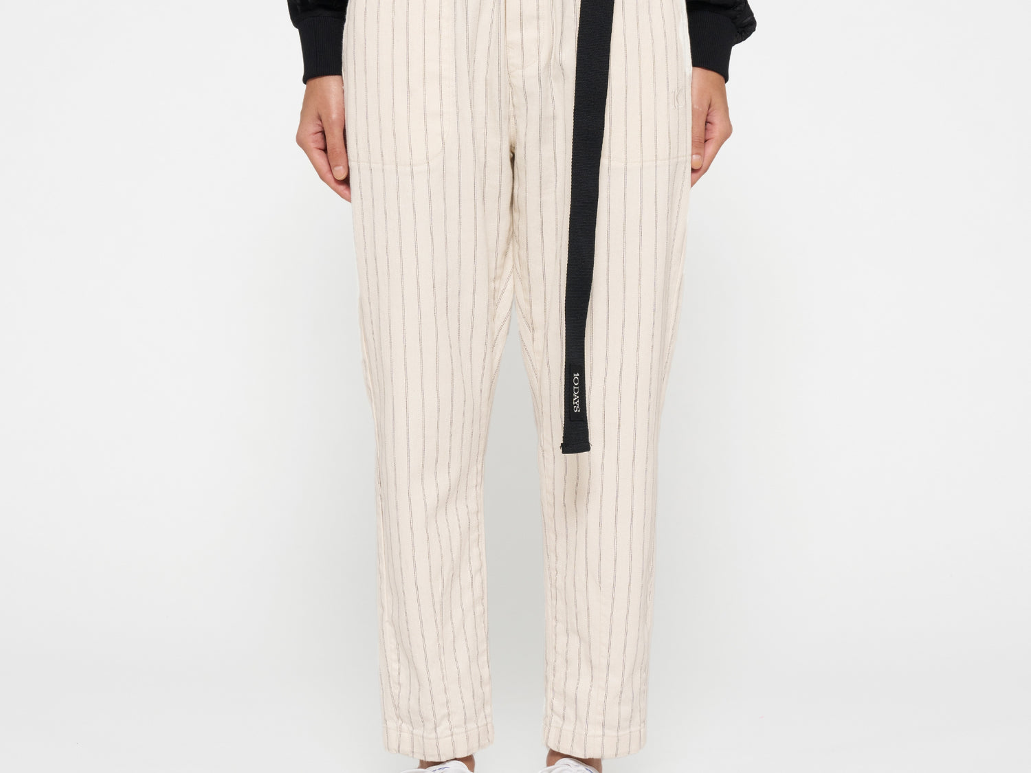 belted pants pinstripe | light natural