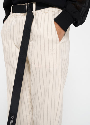 belted pants pinstripe | light natural