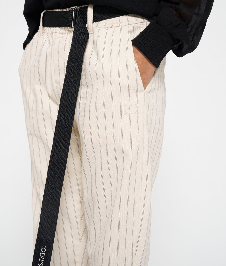 belted pants pinstripe | light natural