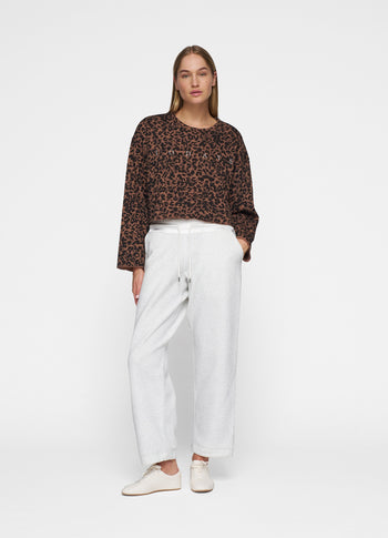 cropped sweater leopard | dark fudge