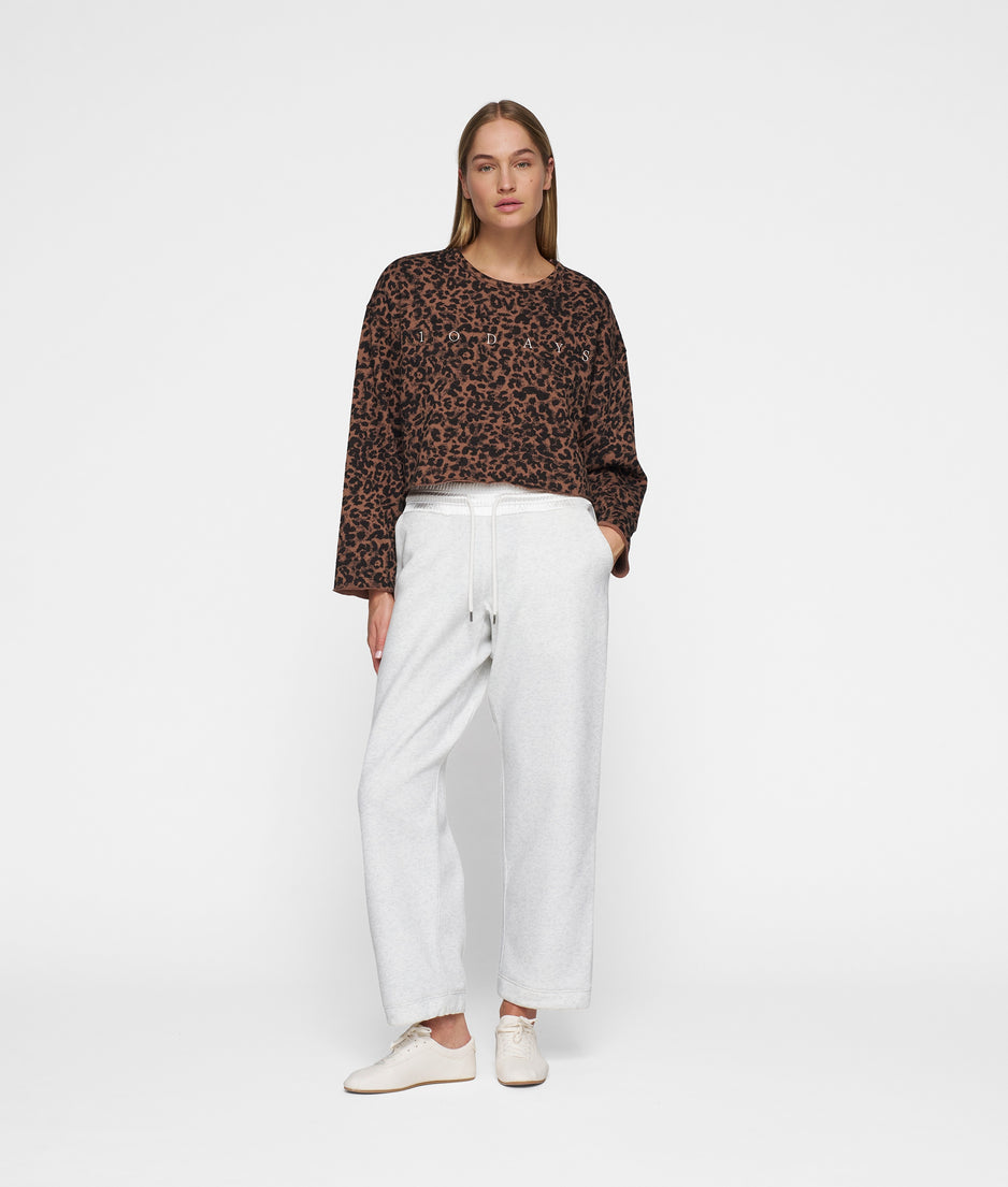 cropped sweater leopard | dark fudge