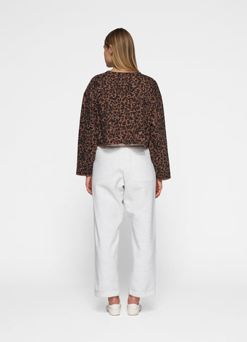 cropped sweater leopard | dark fudge