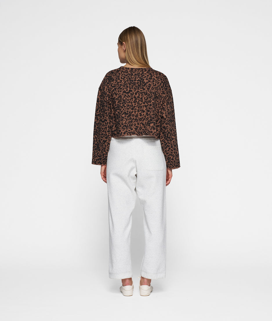 cropped sweater leopard | dark fudge