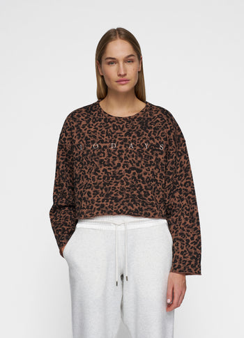 cropped sweater leopard | dark fudge