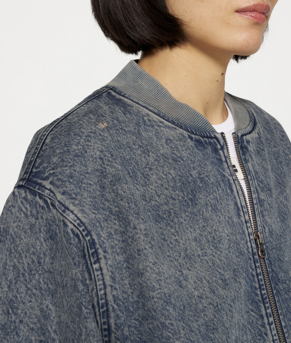 bomber jacket denim | blue denim