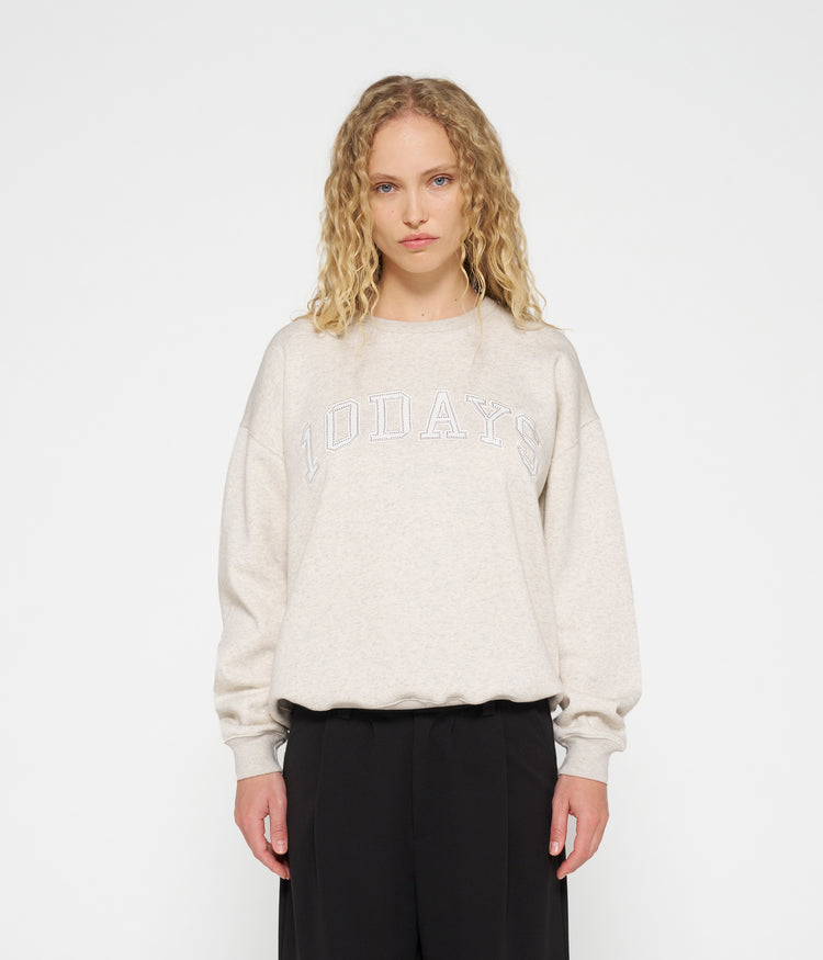 the festive statement sweater | soft white melee