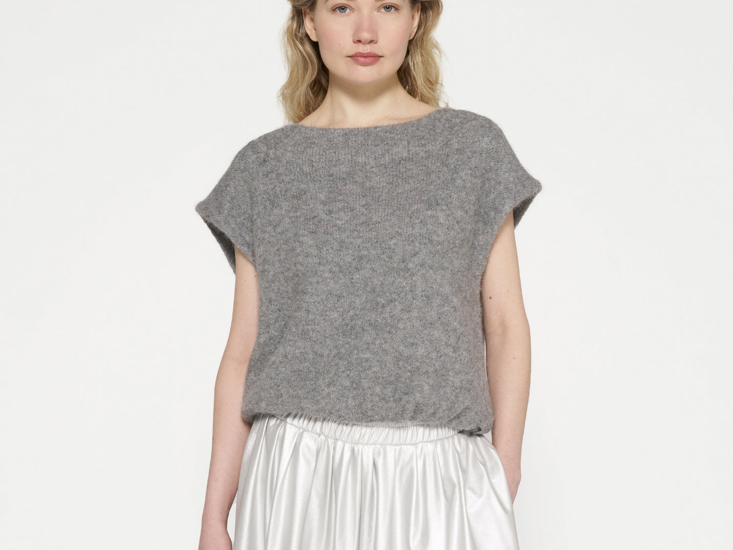 balloon knit sleeveless | grey melee