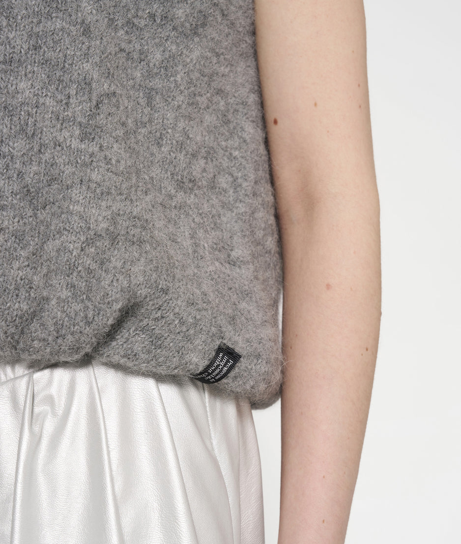 balloon knit sleeveless | grey melee