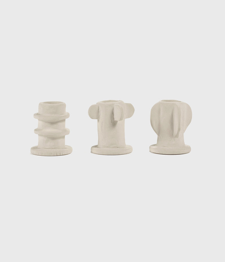 Candle holder 02 set 3 Molly 6CM | soft beige