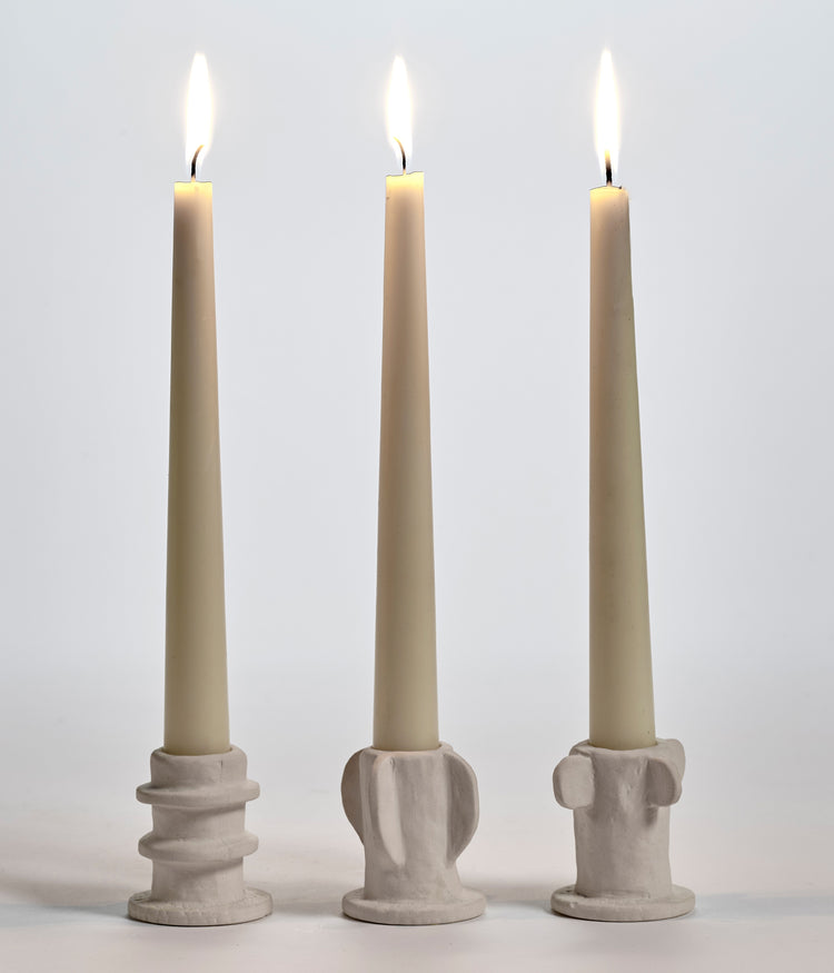 Candle holder 02 set 3 Molly 6CM | soft beige