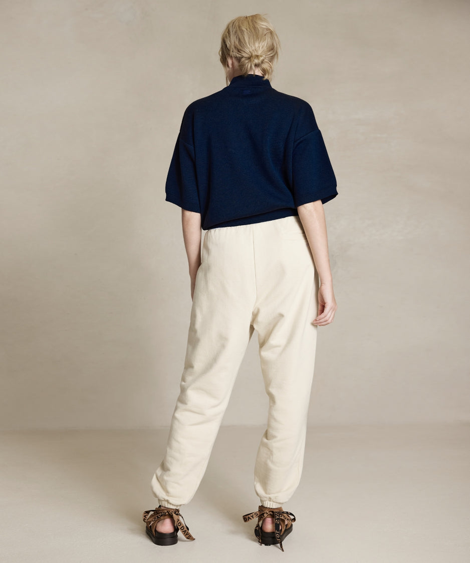 loose jogger paper fleece | biscuit